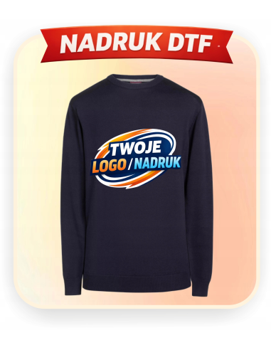 Męski sweter z nadrukiem DTF Logo grafika odzież firmowa reklamowa 10 sztuk