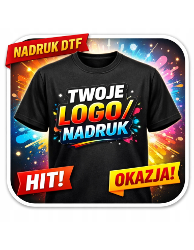 Koszulka z nadrukiem DTF firmowym Odzież reklamowa TWOJE LOGO NAPIS