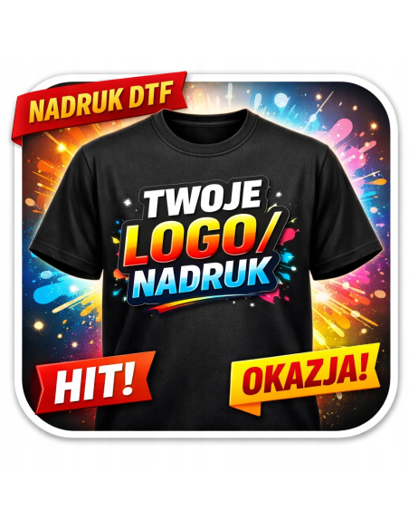Koszulka z nadrukiem DTF firmowym Odzież reklamowa TWOJE LOGO NAPIS