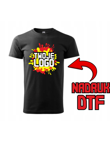 Koszulka z nadrukiem DTF Twoje logo personalizacja T-shirt reklamowy 10 szt