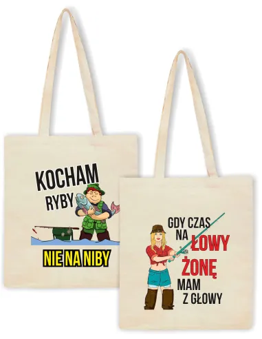 Eko Torba Prezent Wędkarza Kocham Ryby Personalizowany