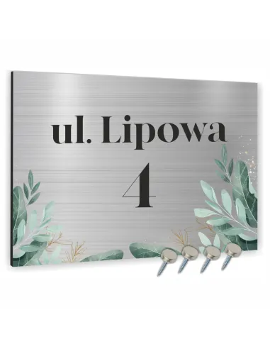 Cyfry na Dom Numer 30x20cm Domu Srebrne Różnymi Motywami