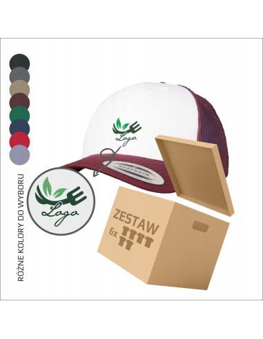 Czapka z daszkiem PERSONALIZOWANY HAFT Twój projekt Twoje logo 6 sztuk