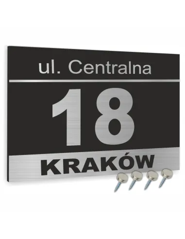Tablica Adresowa 30x20 cm Numer Domu Oznakowanie Czarnymi