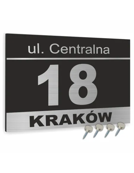 Tablica Adresowa 30x20 cm Numer Domu Oznakowanie Czarnymi