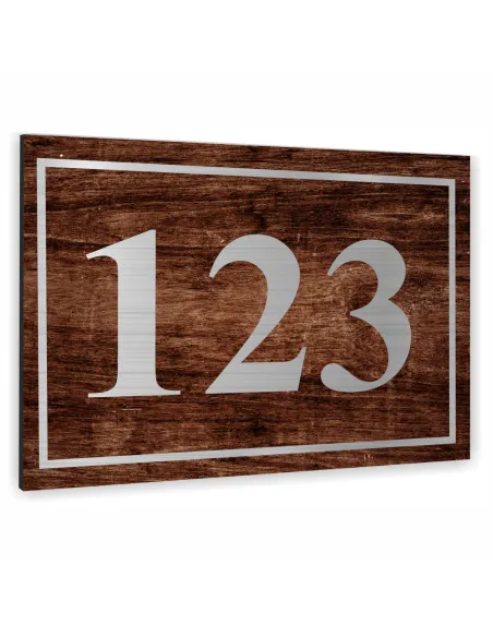 Tablica z Numerem Domu Adresowa z Motywem Drewna 30x20cm