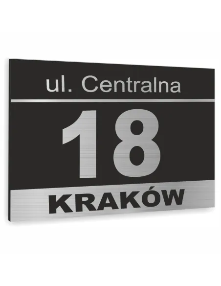 Tablica Adresowa 30x20 cm Numer Domu Oznakowanie Czarnymi