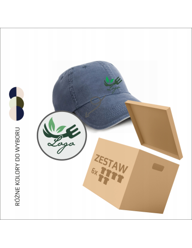 Czapka FIRMOWA z Twoją Grafiką LOGO Odzież REKLAMOWA LOGO 6szt