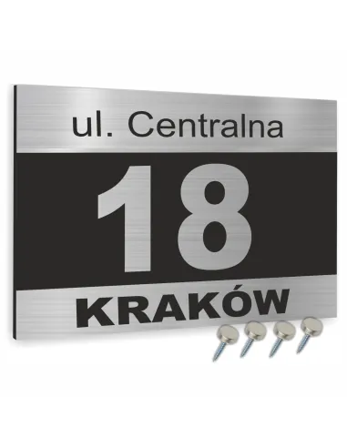 Tabliczka Tablica Adresowa Aluminiowa z Wkrętami Różne