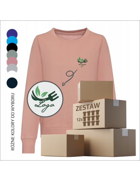 Sweterek DAMSKI Odzież REKLAMOWA Firmowa z WŁASNYM Logo HAFTEM 12 sztuk