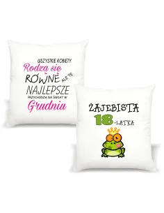 Foto Poduszka Prezent na Urodziny Żajebista 18 z Nadrukiem