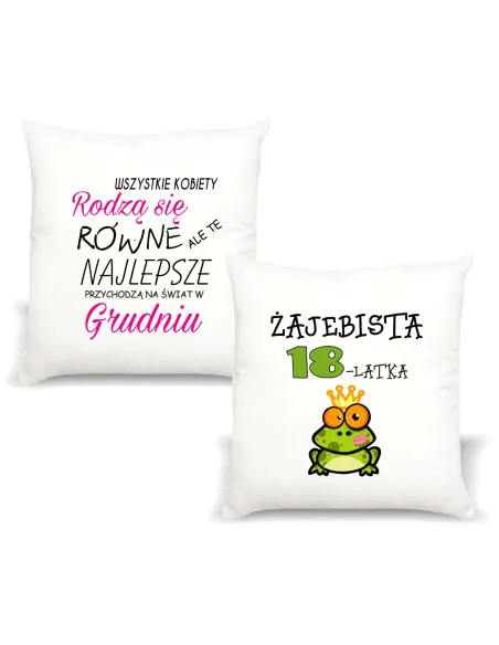 Foto Poduszka Prezent na Urodziny Żajebista 18 z Nadrukiem