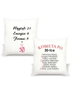 Foto Poduszka Prezent na Urodziny Kobieta 30 40 z Nadrukiem