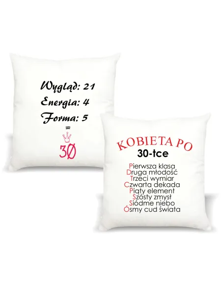 Foto Poduszka Prezent na Urodziny Kobieta 30 40 z Nadrukiem