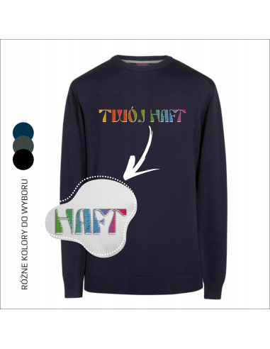 Personalizowany sweter męski Haft TWOJA GRAFIKA prezent dla chłopaka