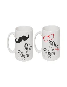Kubek z Nadrukiem Mr. Right Mrs. Always Right Foto Kubki