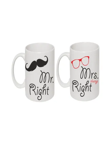 Kubek z Nadrukiem Mr. Right Mrs. Always Right Foto Kubki