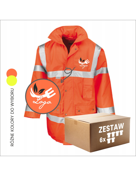 Personalizowana kurtka odblaskowa do pracy TWÓJ PROJEKT 6 sztuk