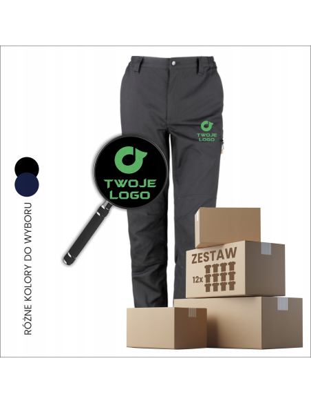 Personalizowane spodnie robocze z haftem logo TWOJA GRAFIKA 12 sztuk
