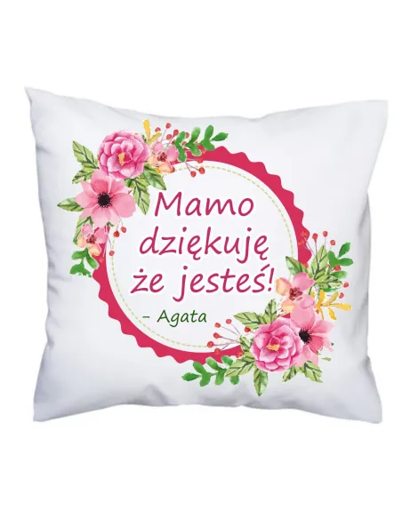 Poduszka Dzień Mamy Nadrukiem Mamo Dziękuję Że Jesteś
