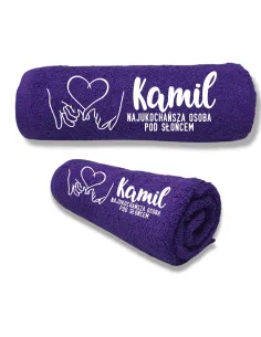 Ręcznik z Haftem Personalizowany na Prezent Walentynki
