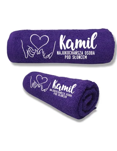 Ręcznik z Haftem Personalizowany na Prezent Walentynki