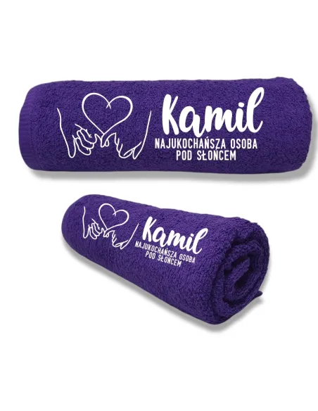 Ręcznik z Haftem Personalizowany na Prezent Walentynki
