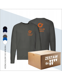 Sweter męski lightweight raglan Twój Haft Nazwa Personalizacja 6 sztuk