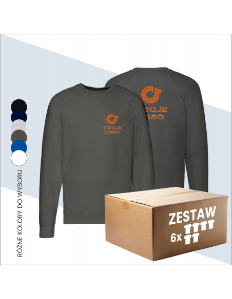 Sweter męski lightweight raglan Twój Haft Nazwa Personalizacja 6 sztuk