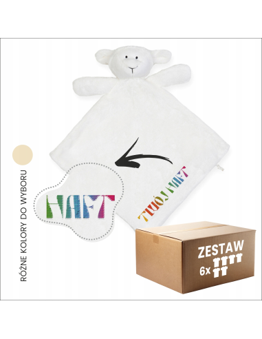 Dziecięca kołderka z jagnięciem Pluszak Logo Miś Zabawka Niemowlak 35x32cm
