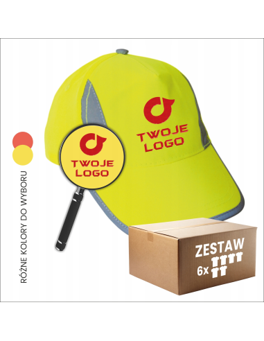 Odblaskowa czapka dla dziecka Twoje logo REKLAMA Poliester 6 sztuk
