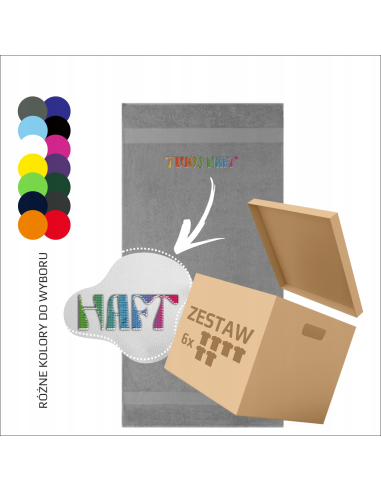 Bawełniani ręcznik Twój tekst Twoje logo Haft 140x70cm 6 sztuk