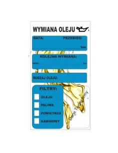 Naklejki 500 sztuk Warsztatowe Serwisowe Wymiana Oleju