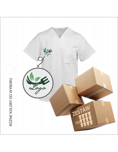 Unisex tunika Personalizacja Haft Reklama Logo firmy Kieszeń 6 sztuk