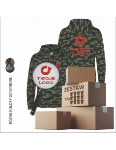 Bluza z kapturem z własnym haftem | Elegancka odzież reklamowa | Logo | Haf