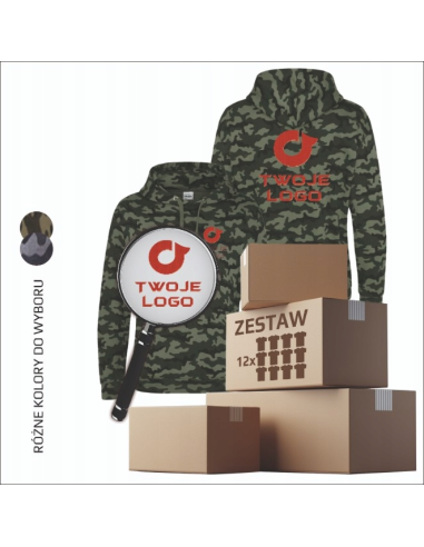 Bluza z kapturem z własnym haftem | Elegancka odzież reklamowa | Logo | Haf