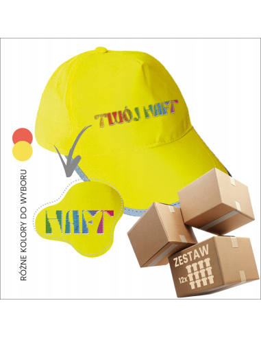 Czapka z Twoim Haftem z Twoim Projektem Odzież Firmowa 12 sztuk REKLAMA