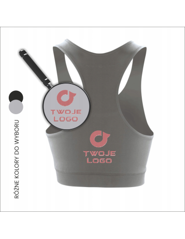 Damski crop top sportowy z haftem | Odzież firmowa | Personalizacja