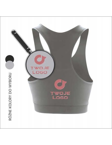 Damski crop top sportowy z haftem | Odzież firmowa | Personalizacja