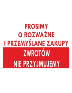 Tablica Informacyjna Prosimy o Rozważne i Przemyślane