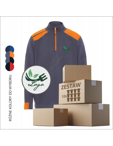 Bluza z zamkiem z haftem | Odzież firmowa | Personalizacja 6szt