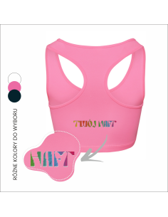 Damski crop top sportowy z haftem | Odzież firmowa | Personalizacja
