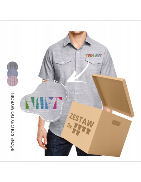 Elegancka koszula z haftem | Odzież firmowa | Komfort i styl 6szt