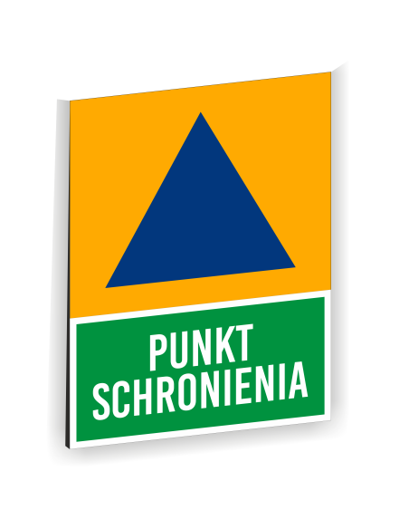 Tablica informacyjna Znak PUNKT SCHRONIENIA SCHRON 40x30 cm