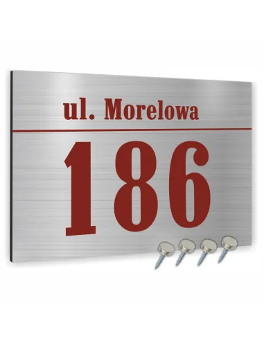 Tabliczka 40x30 cm Numer Budynek Dom Inox Aluminium