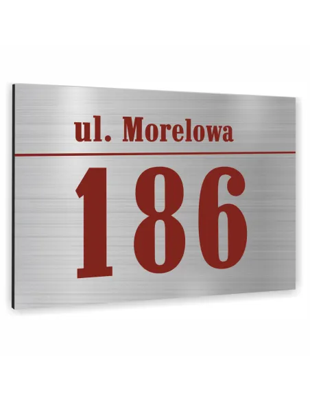 Tabliczka 40x30 cm Numer Budynek Dom Inox Aluminium