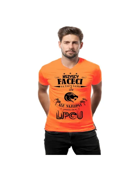 Koszulka z Nadrukiem na Prezent Znak Zodiaku Lew Miesiąc