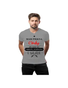 Koszulka z Nadrukiem Mam Piękną Córkę Ale Mam Też Broń