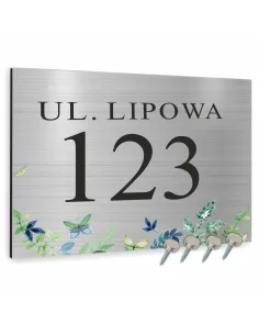 Tabliczka 40x30cm Adresowa Aluminiowa Srebrna Delikatna