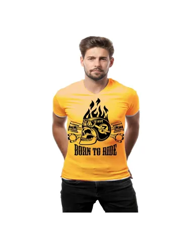 Koszulka z Nadrukiem Born Ride Fana Wyścigów Motoryzacji